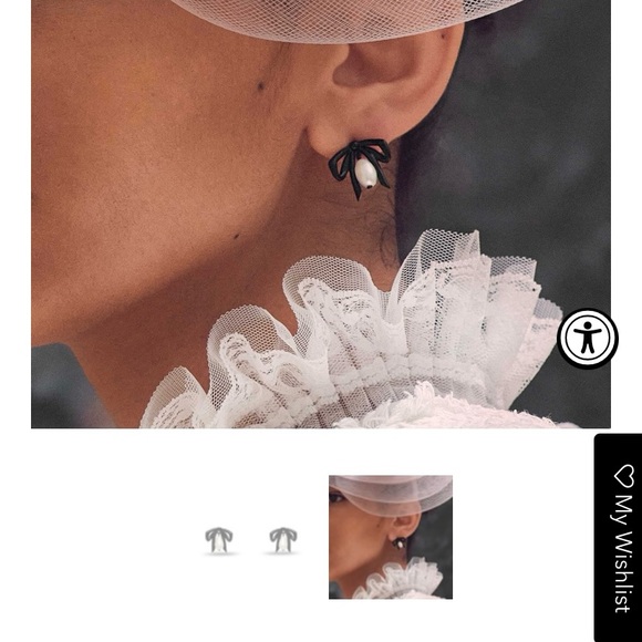 Jet The MET x lele sadoughi  Renoir bow stud earrings - Picture 2 of 2